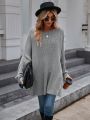 SHEIN LUNE Solid Drop Shoulder Oversized Sweater