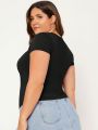 SHEIN CURVE+ Plus Size Round Neck Short Sleeve T-shirt