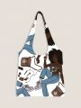 Nastasia Graham Large Shopper Bag Cartoon & Figure Graphic Preppy