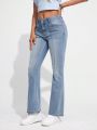 Women'S Solid Color Flared Jeans