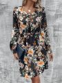 Floral Printed Long Sleeve Dress