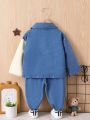 2pcs/set Autumn Style Baby Boys' Denim Jacket And Long Pants Clothing Outfit