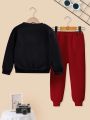 Boys' (Toddler/Little Kid) Solid Color Sweatshirt And Jogger Pants Two Piece Set