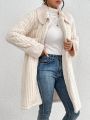 SHEIN Frenchy Solid Color Furry Jacket