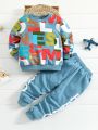 Toddler Boys Letter Graphic Sweatshirt & Joggers