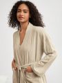 SHEIN Leisure Women'S Vertical Stripe Home Clothing Robe