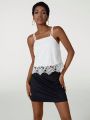 Besclo Women'S Solid Colored Lace Camisole Top