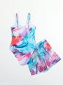 Girls' (big) One-piece Swimsuit, Random Print