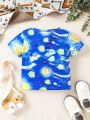 Baby Boys' Cat Painting Print Short Sleeve Top