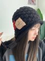 1pc Women's Handmade Casual Crochet Knit Beanie Hat With Soft & Feminine Style, Suitable For Winter Travel