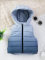 Baby Boy Ombre Hooded Vest Puffer Coat