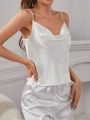 Hanging Fold Silk-like Satin Sleep Camisole