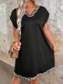 Women's Plus Size Patchwork Sparkly Dress