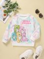 SHEIN Kids QTFun Young Girl Tie Dye Cartoon Graphic Sweatshirt