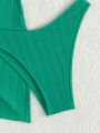 SHEIN Swim Vcay Solid Color Separated Swimsuit Set