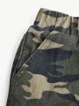 SHEIN Y2k Style Camouflage Streetwear Cool Denim Shorts For Young Girls