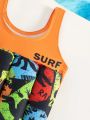 Baby Boy Dinosaur Print Float One Piece Swimsuit