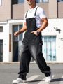 Men's Distressed Detail Denim Overalls