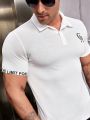 Manfinity LEGND Men's Short Sleeve Polo Shirt With Letter Print