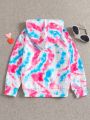 Little Girls' Tie-dye Heart Print Hoodie