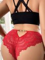 Women's Plus Size Hollow Out Lace Patchwork Panties