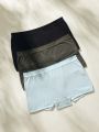 SHEIN 3pcs Solid Boyshorts