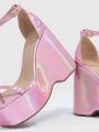 Party Collection Holographic Ankle Strap Wedge Sandals