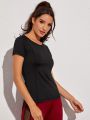 Topstitching Round Neck Sports Tee