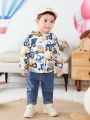 Baby Boys' Cartoon Car Fun Print Casual Outdoor Jacket For Spring