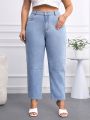 SHEIN Privé Women's Plus Size Tapered Jeans