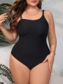 SHEIN Swim Basics Plus Size Women's One-Piece Cami Swimsuit