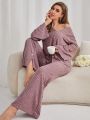 Button Front Top & Pants PJ Set