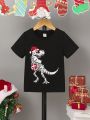 SHEIN Young Boy Dinosaur Skeleton Print Tee