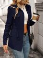 SHEIN Essnce Casual Toggle-fastening Drawstring Waist Jacket