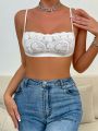 Floral Lace Scallop Trim Cami Bralette