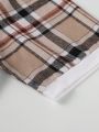 Men's Patchwork Plaid Raglan Short Sleeve Polo Shirt