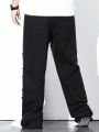 Men Plus Raw Trim Straight Leg Jeans