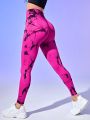 Tie Dye Wideband Waist Sports Leggings