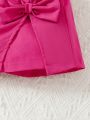 Baby Girls' Pink Skirt Pants With Bowknot Decoration