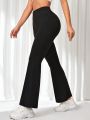 Women'S High Waisted Solid Color Flared Running Pants