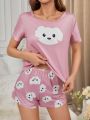 Women'S Cartoon Printed Pajama Set