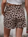 Leopard Print Belted Shorts