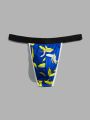 Men Random Banana Print Contrast Binding Jockstrap