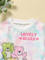 SHEIN Kids QTFun Young Girl Tie Dye Cartoon Graphic Sweatshirt