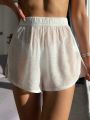 SHEIN Swim Basics Women'S Elastic Waist Cover Up Shorts