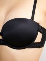 SHEIN Leisure Solid Color Hollow Out Thin Shoulder Strap Bra