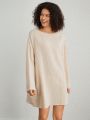 SHEIN Leisure Women'S Solid Color Drop Shoulder Homewear Dress