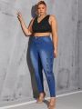 SHEIN SXY Women's Blue Butterfly Plus Size Jeans