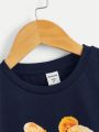 SHEIN Kids QTFun Boys' Casual Cute Bear T-Shirt