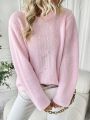 SHEIN Privé Women's Sweet Pearl Decor Sweater